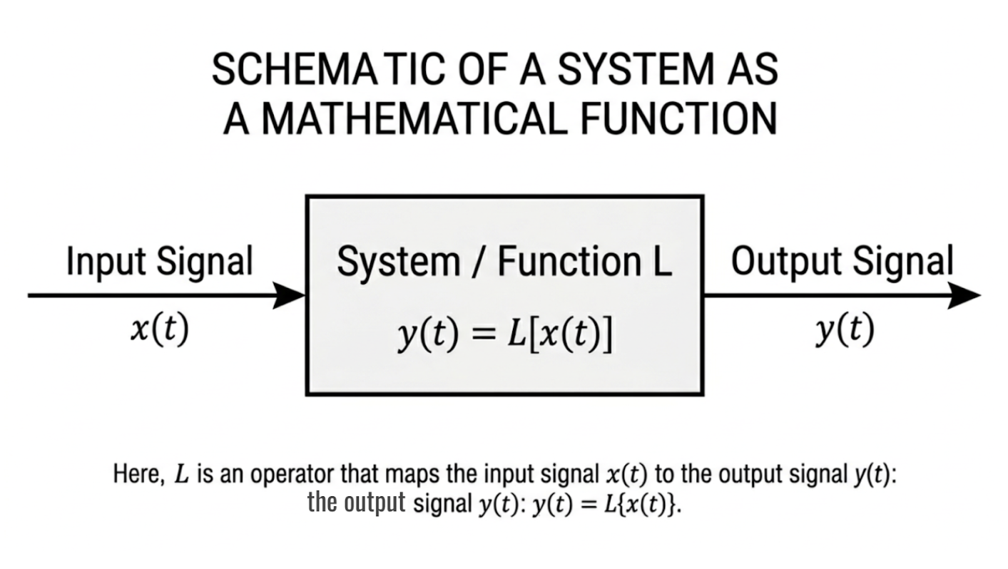 System represented as a mathematical function mapping input to output