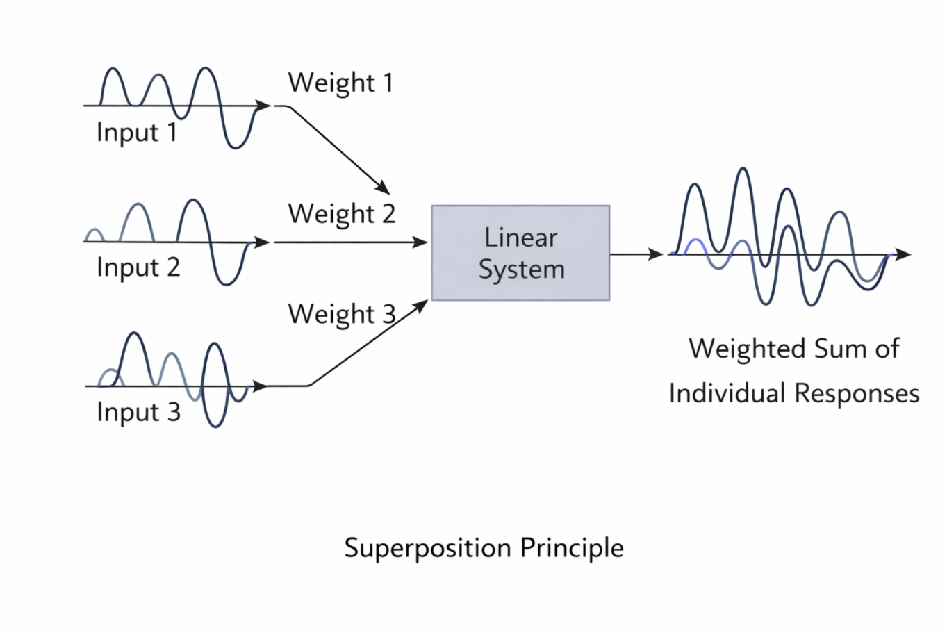 Superposition principle in linear systems